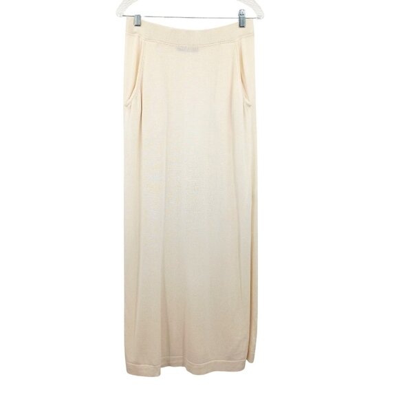 Peruvian Connection Cream DORSAY Midi Knit Skirt Medium Pima Cotton Modal Blend - Picture 1 of 14